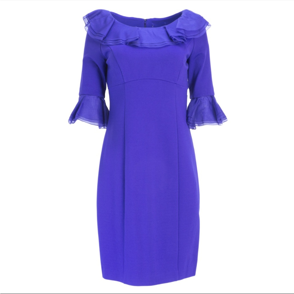 Nue by Shani Vibrant Blue Ruffle Dress